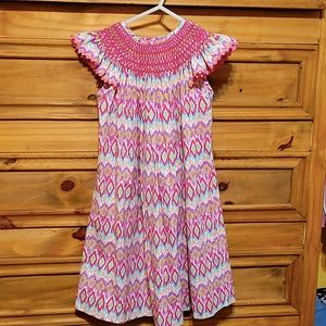 Multicolored handmade smocked dress size 4